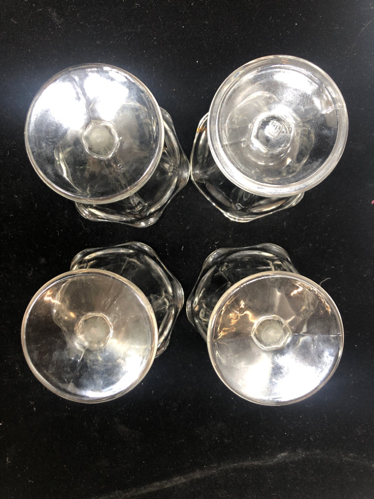 4 ANCHOR HOCKING CLEAR SUNDAE CUPS.