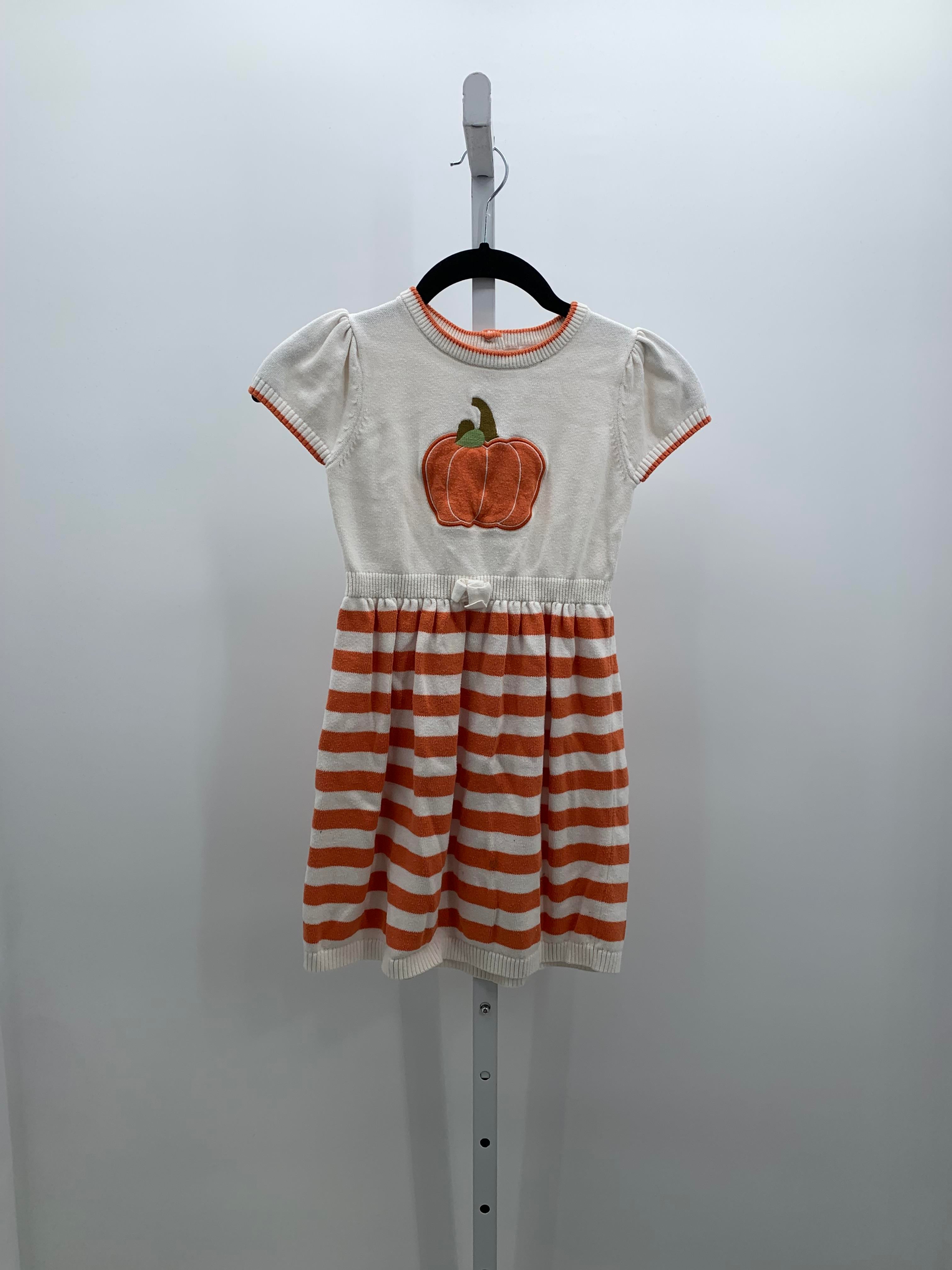 SHORT SLV DRESS PUMPKIN STRIPES