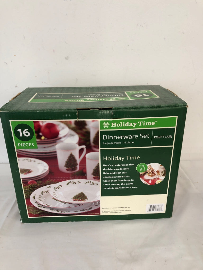 NIB 16PC HOLIDAY DINNER WARE SET SVC 4.