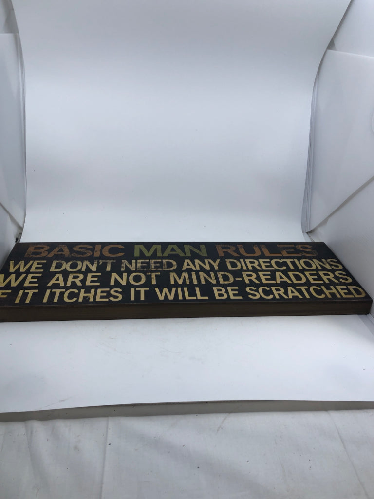 BASIC MAN RULES WALL ART.