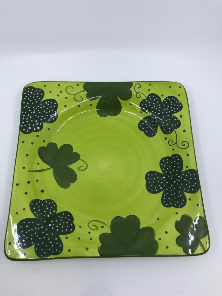 GATES WARE GREEN CLOVER TRAY.