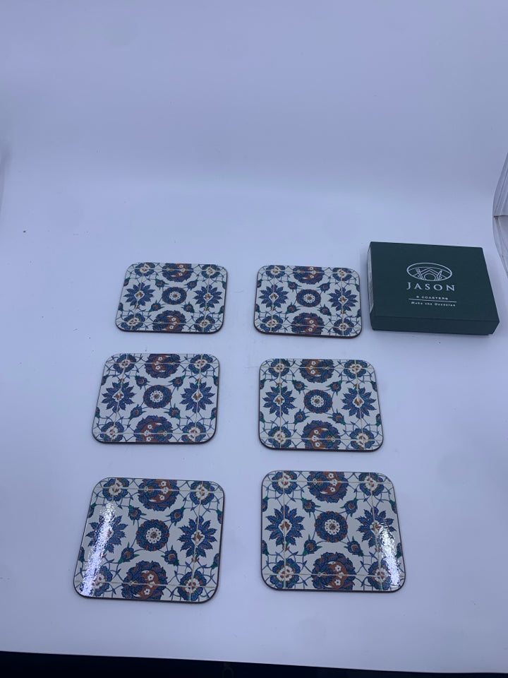 NIB 6 JASON COASTERS "TURKISH TILES".