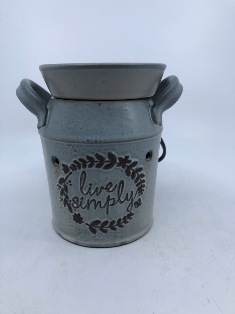 NIB "LIVE SIMPLY" MILK JUG STYLE WAX WARMER.