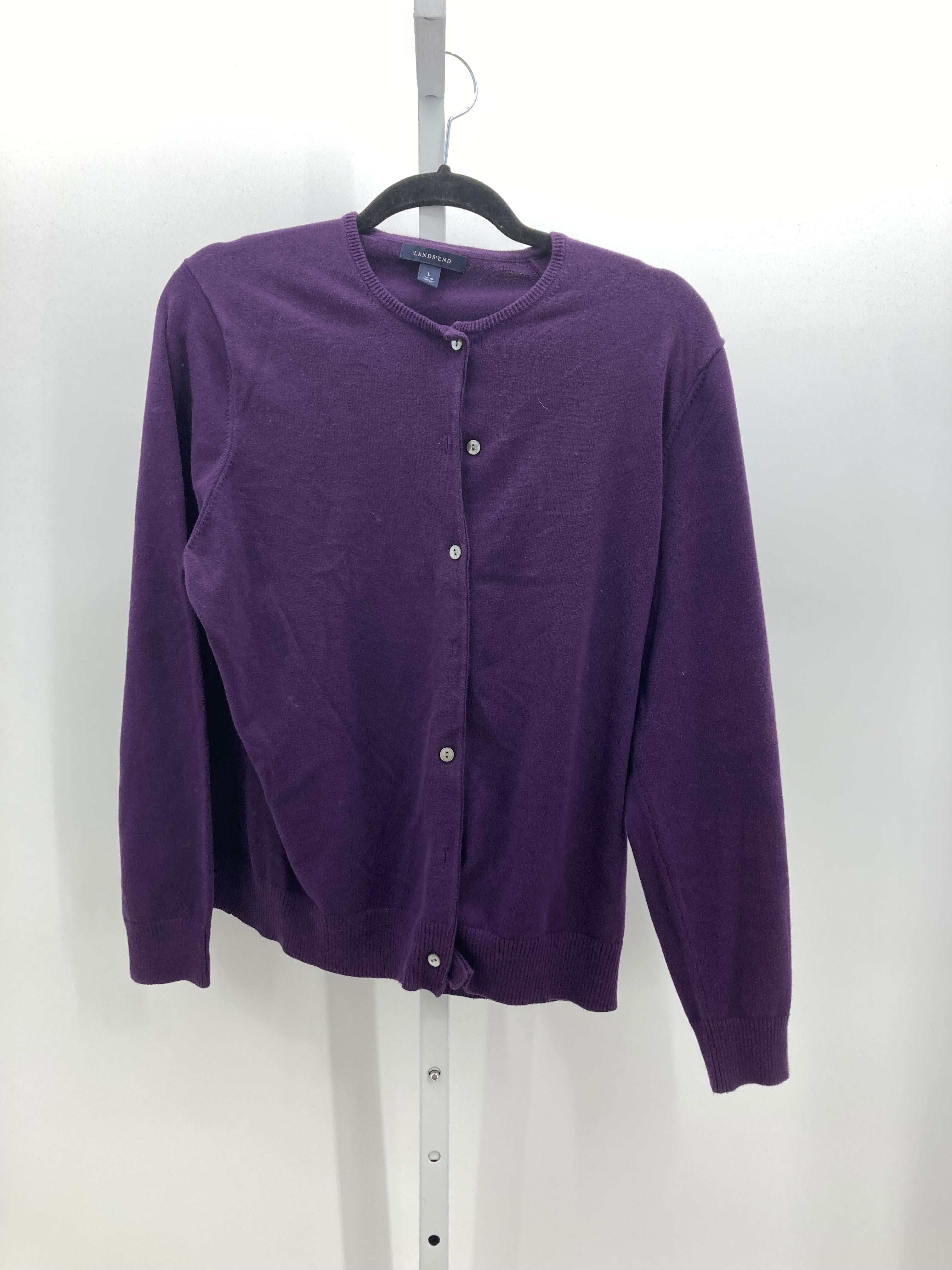 Lands End Size Large Misses Long Slv Sweater