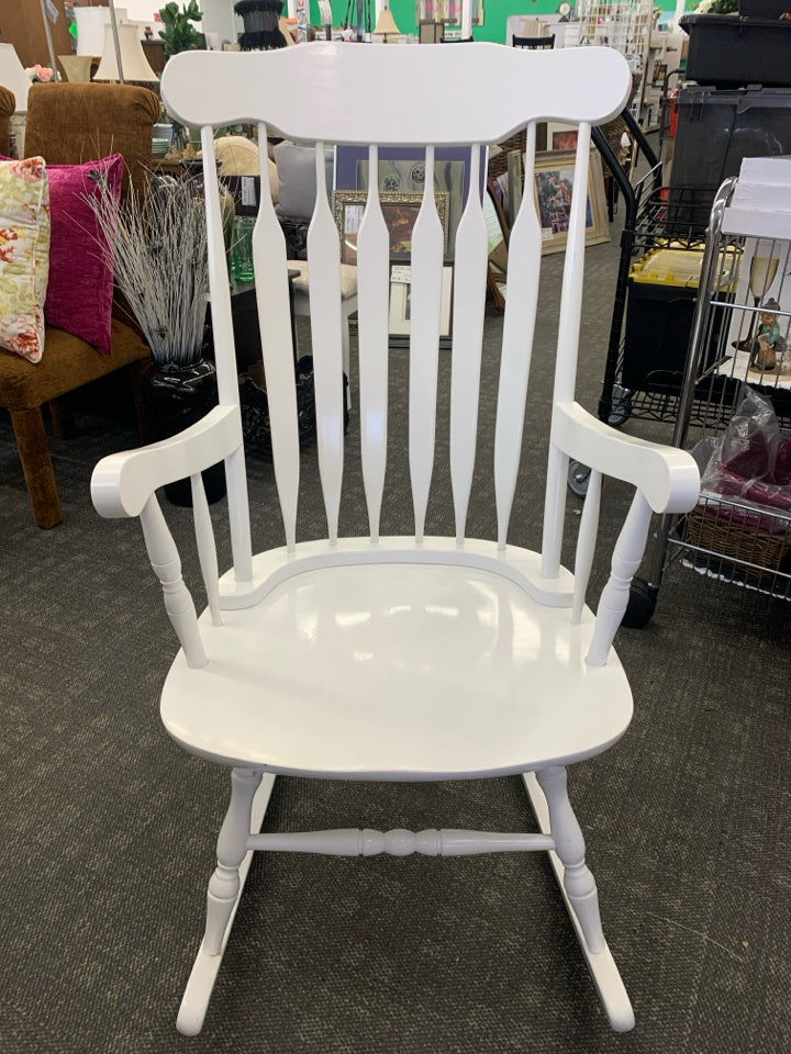 WHITE ROCKING CHAIR.