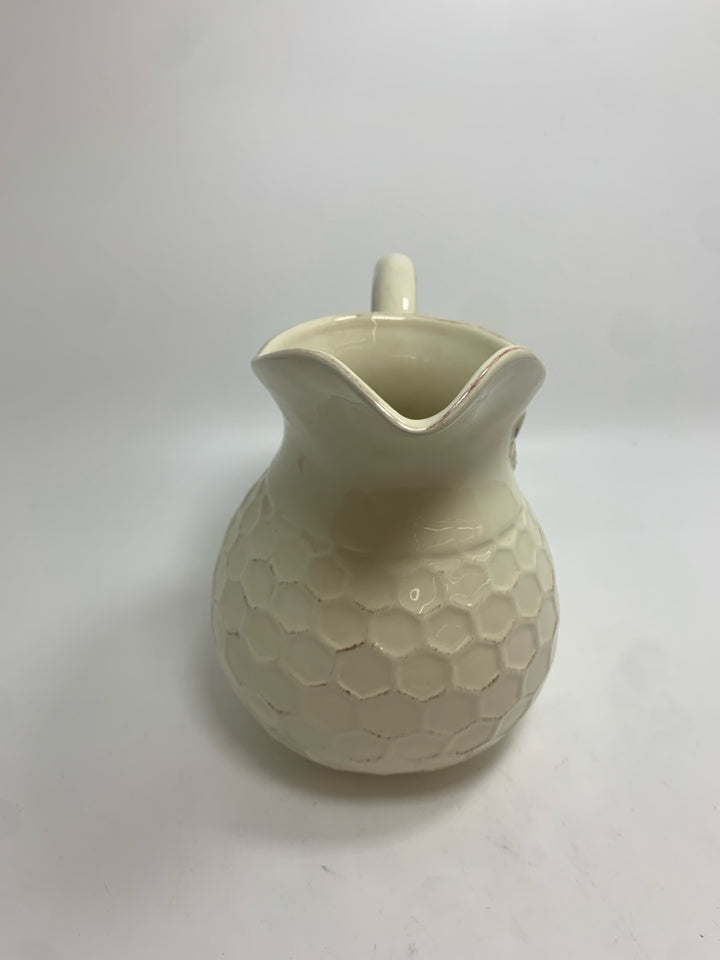 CREAM HONEYCOMB PITCHER.