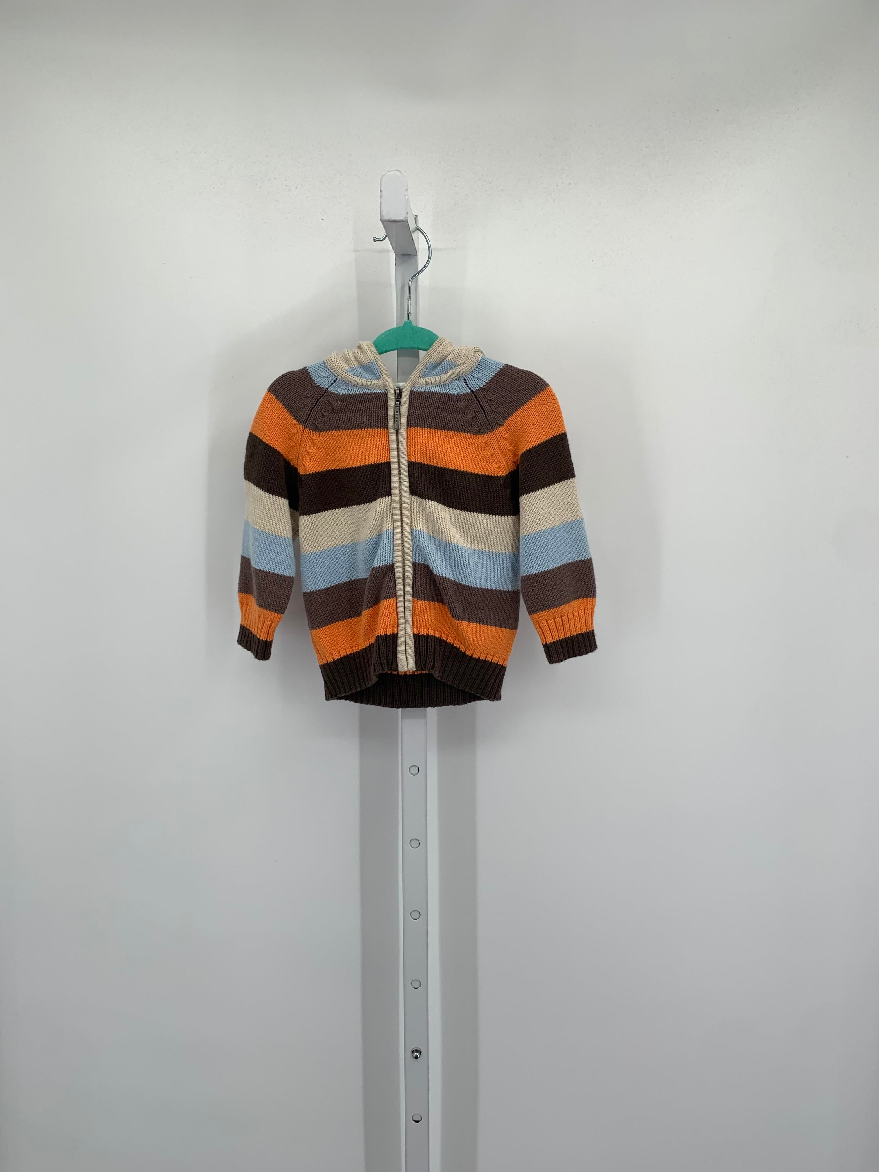 STRIPES HOODED ZIP KNIT