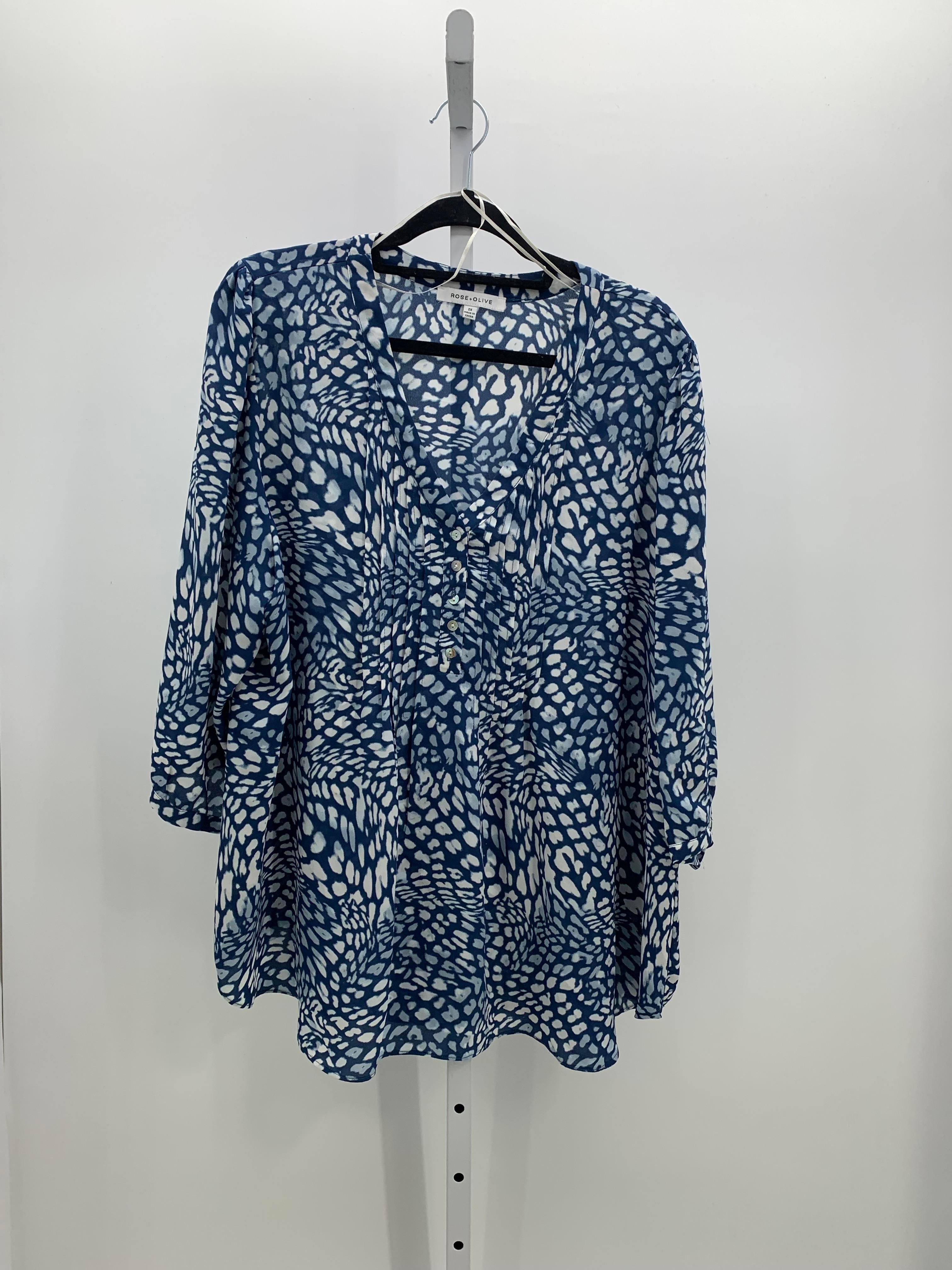 Rose & Olive Size 2X Womens 3/4 Sleeve Shirt