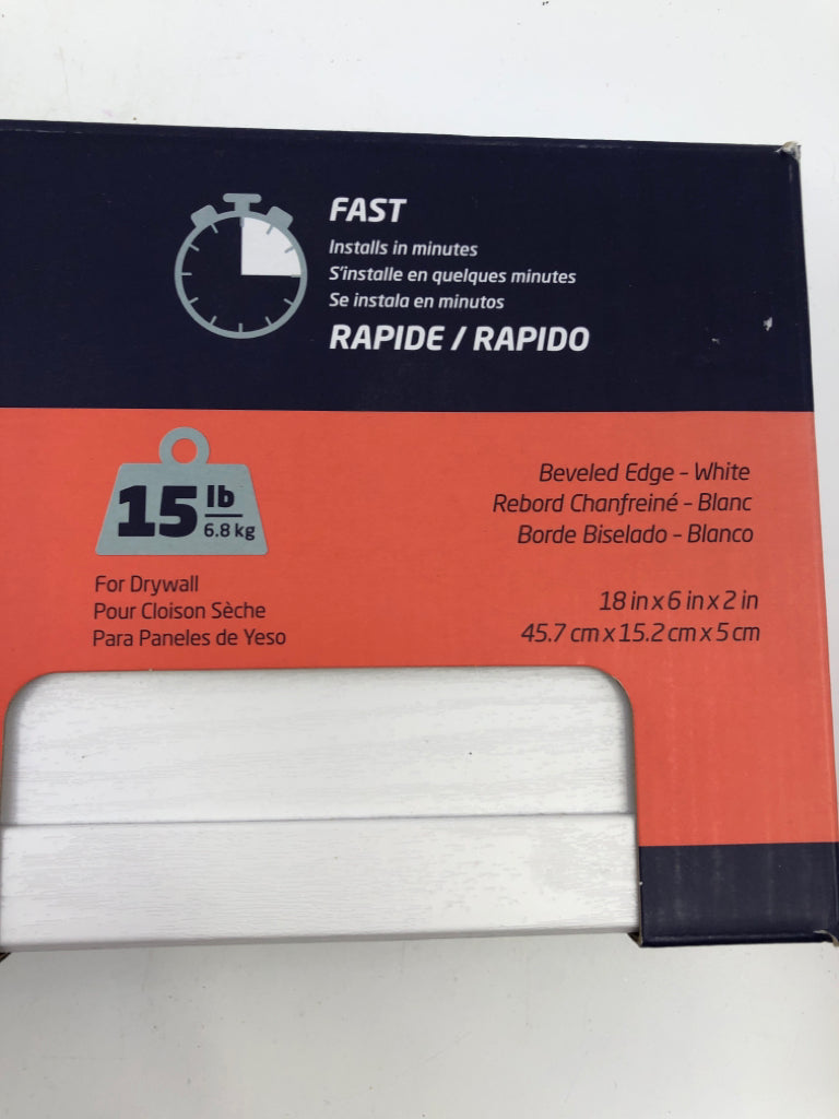 NIB WHITE FLOATING SHELF.