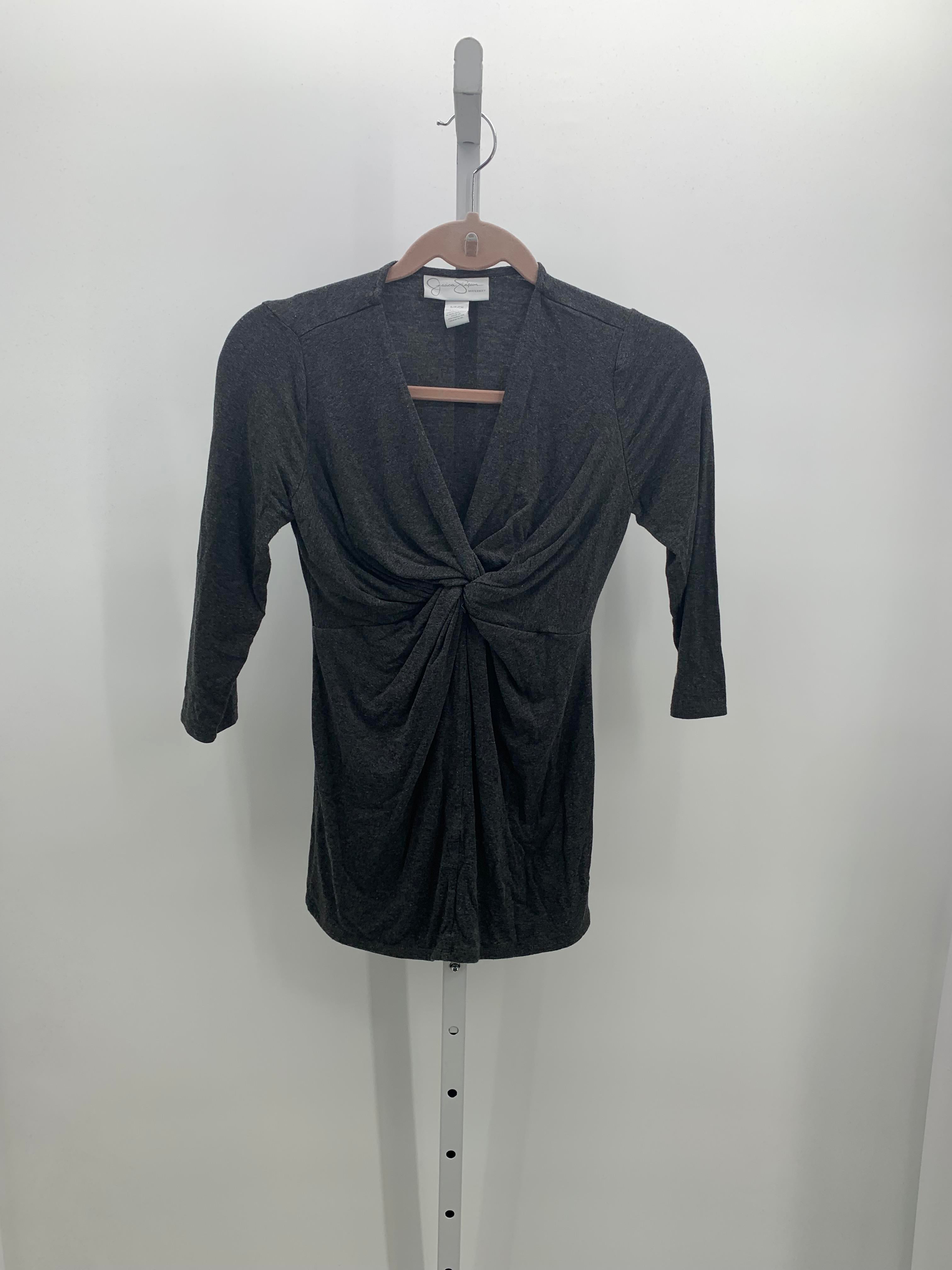 Jessica Simpson Grey Size Small Maternity 3/4 Sleeve Shirt