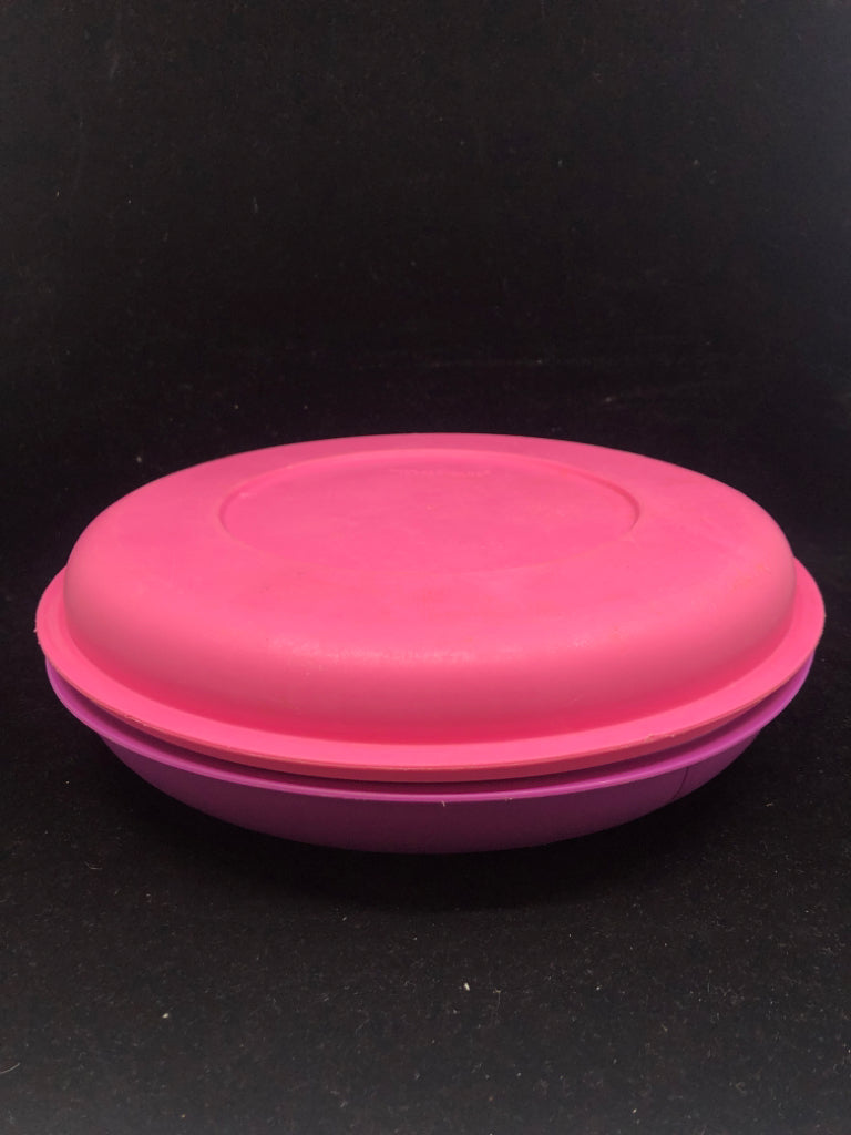 VTG PINK AND PURPLE DIVIDED CONTAINER.