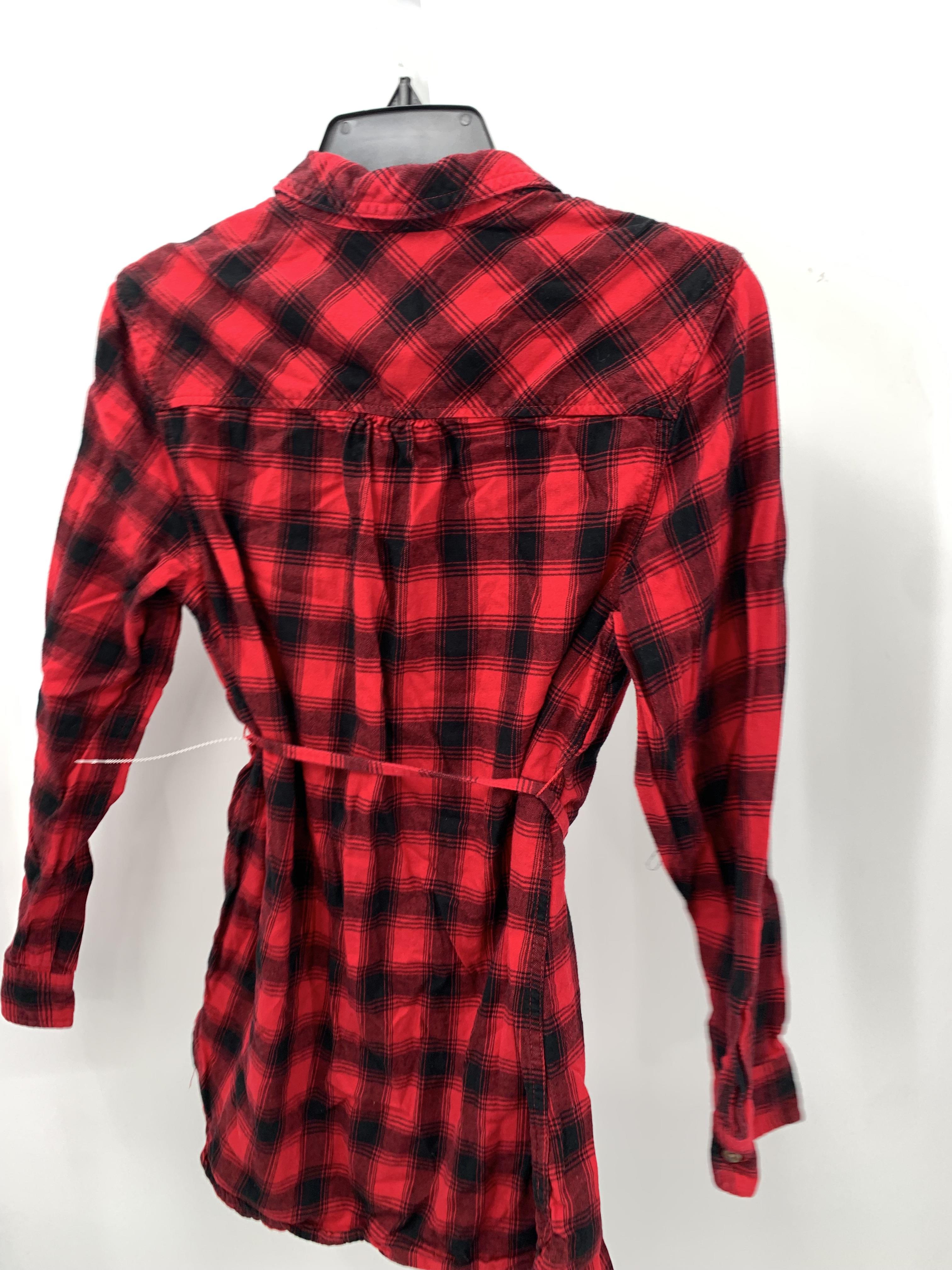 Isabel Red Size Small Maternity Long Sleeve Shirt