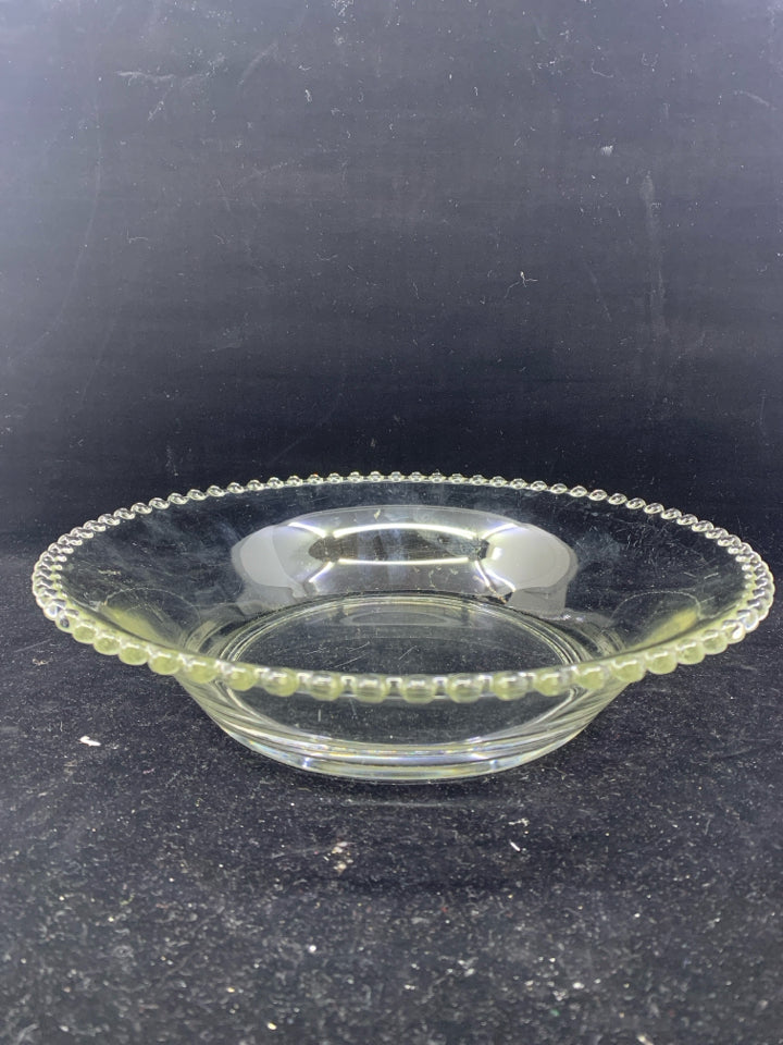 BEADED EDGE GLASS BOWL.