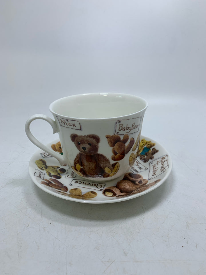 MY FAVORITE TEDDIES CUP/SAUCER 1997 BONE CHINA.