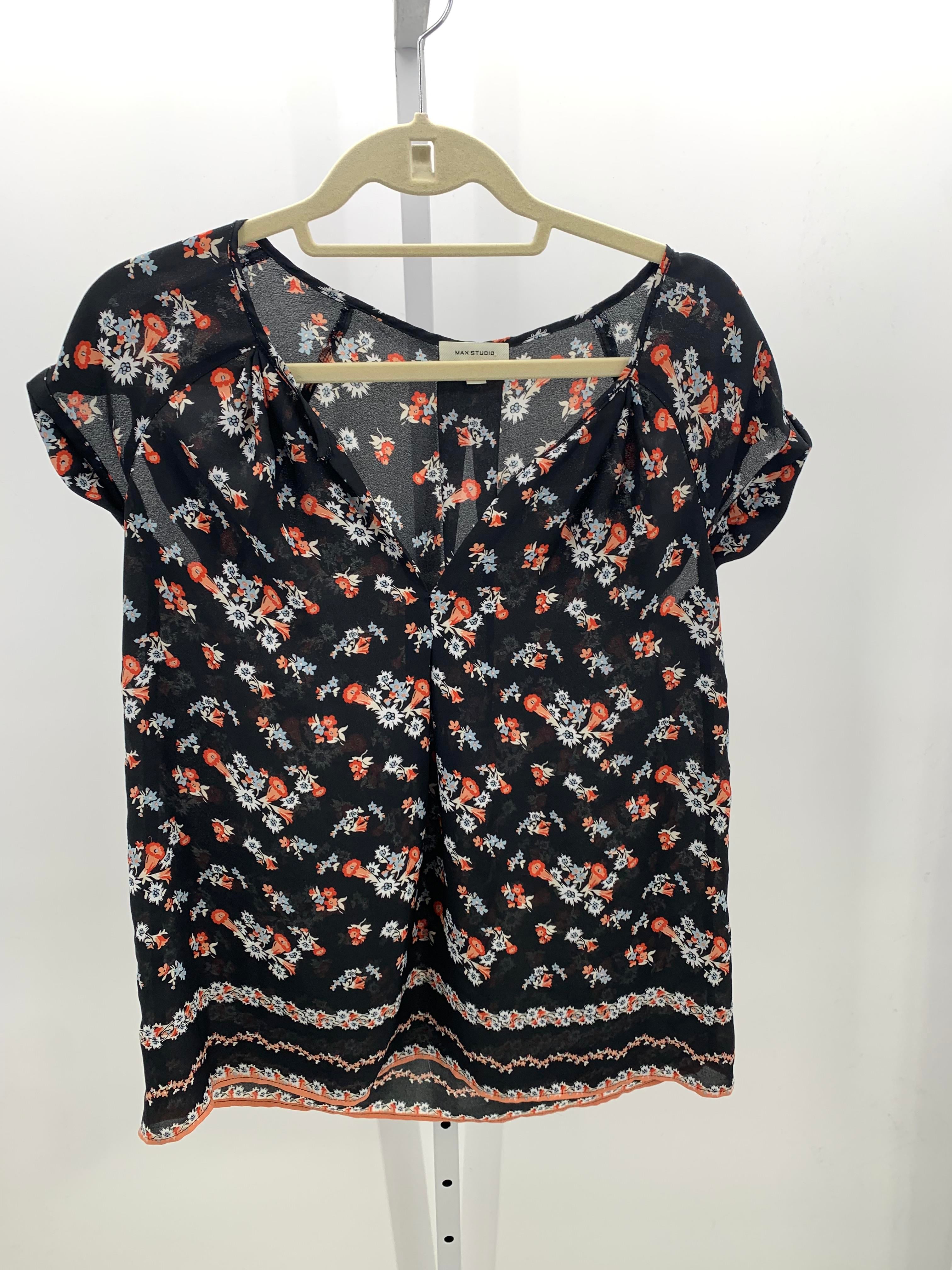 Max Studio Size X Small Misses Short Sleeve Shirt