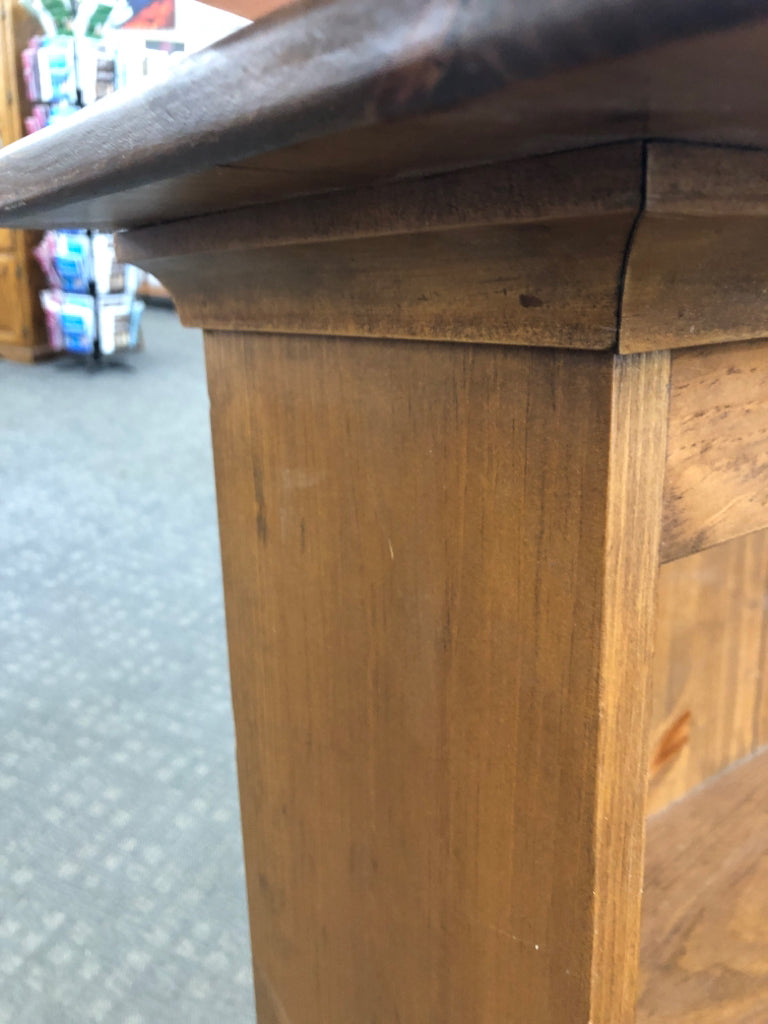 LIGHT WOOD 3-SHELF WALL HUTCH.