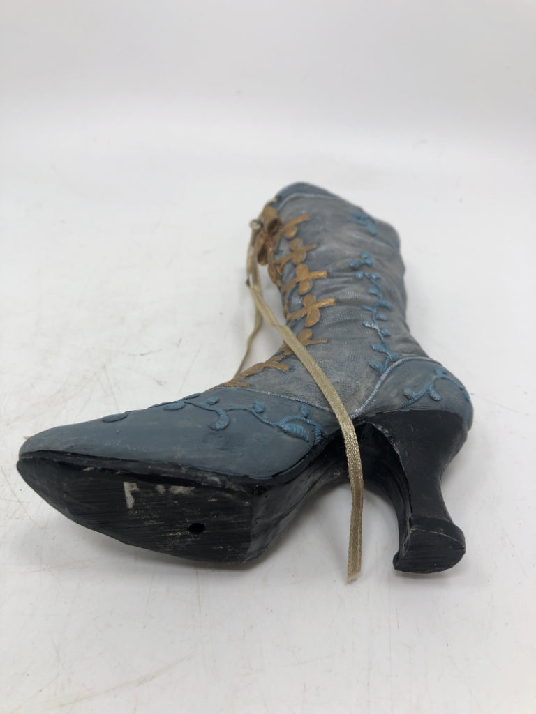 MINI GOLD & BLUE DECORATIVE BOOT.