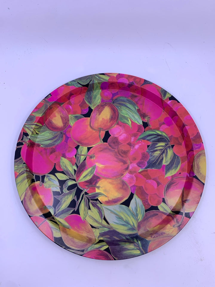 ROUND FRUIT METAL TRAY.