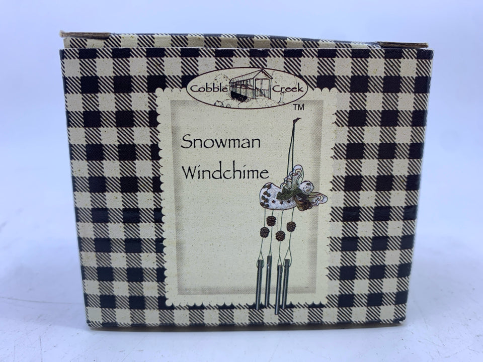 NIB SNOWMAN ANGEL WIND CHIME ORNAMENT.