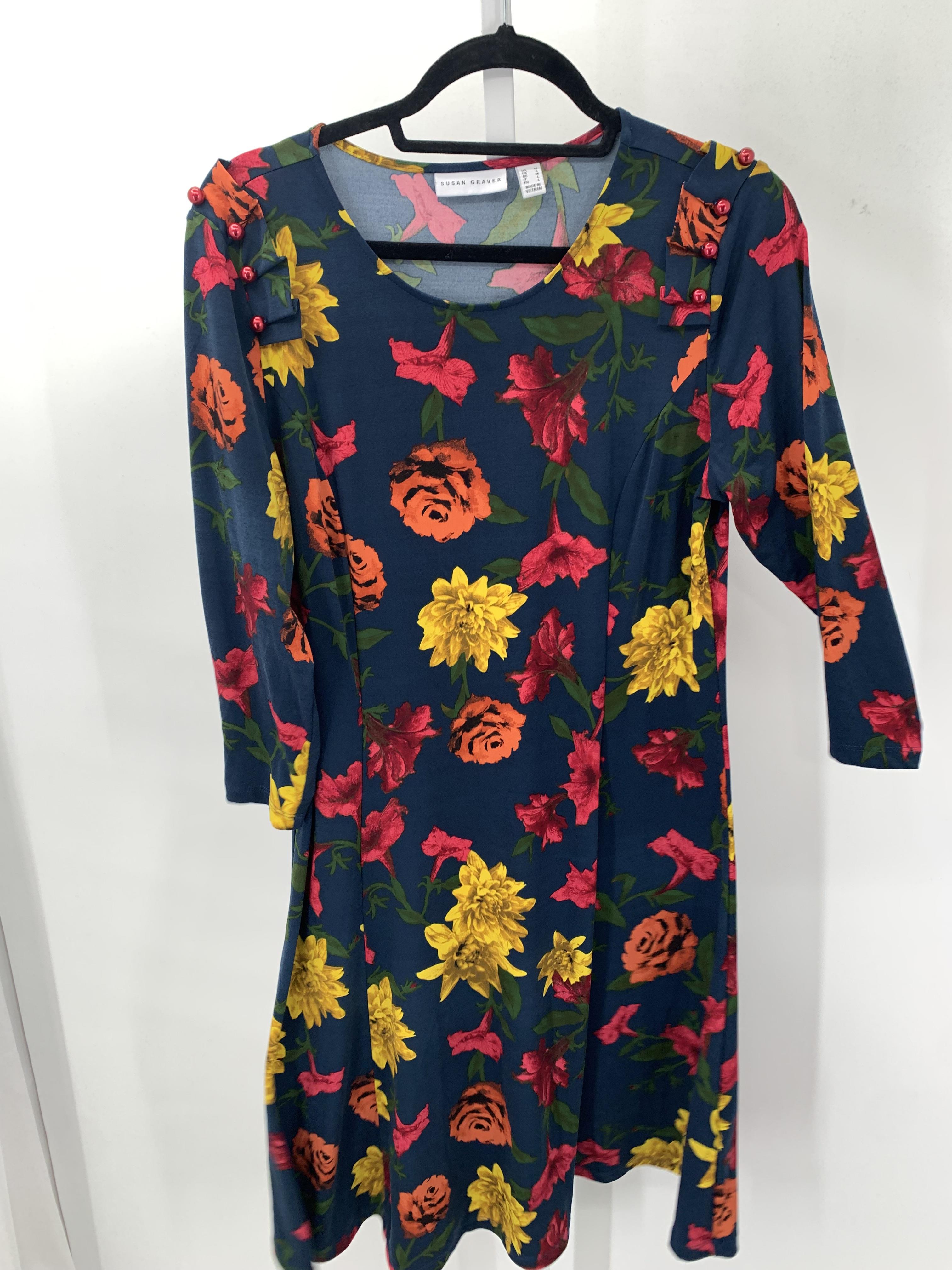 Susan Graver Size Medium Misses 3/4 Sleeve Dress