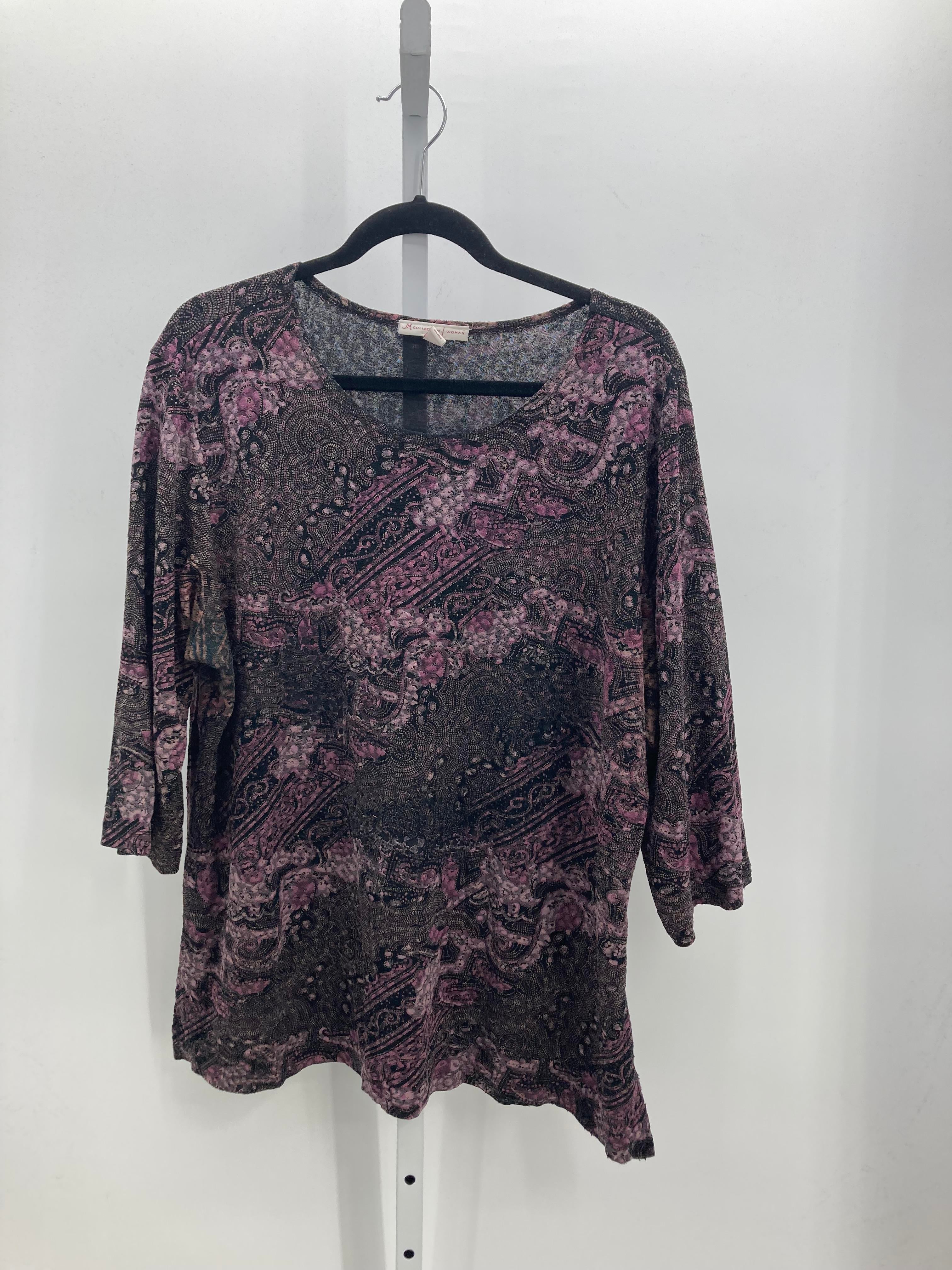 JM Collection Size 2X Womens 3/4 Sleeve Shirt