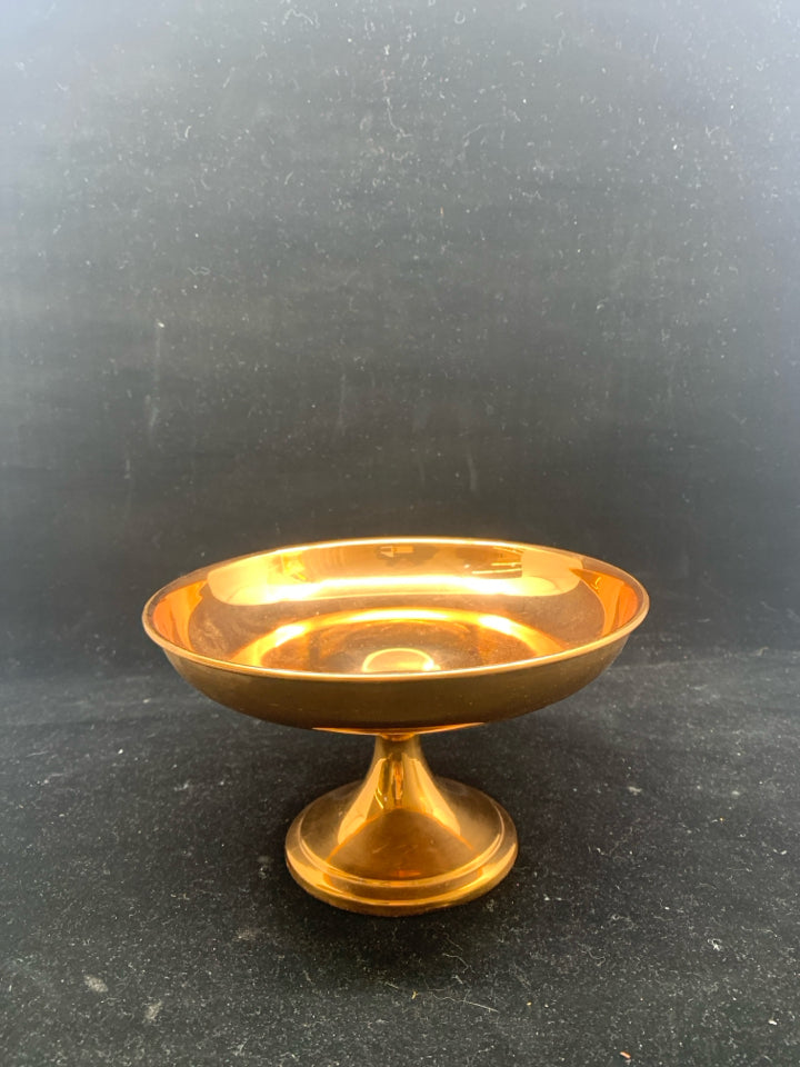 VTG COPPER FOOTED DISH.