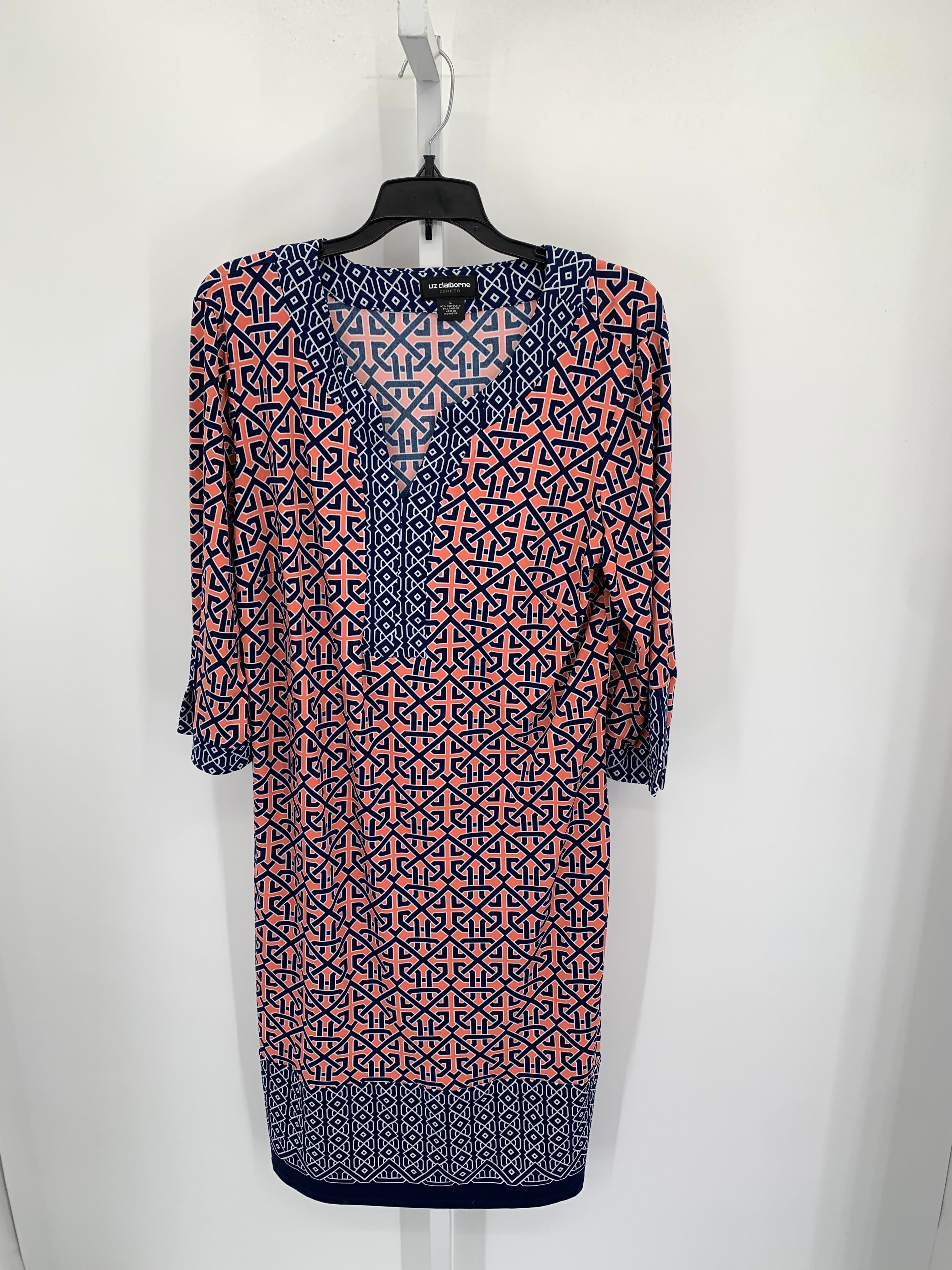 Liz Claiborne Size Large Misses 3/4 Sleeve Dress