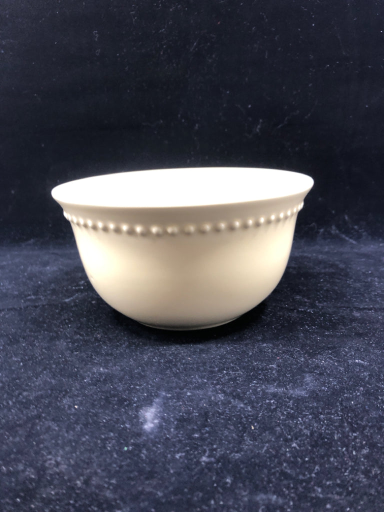 YELLOW W/BEAD DESIGN BOWL.