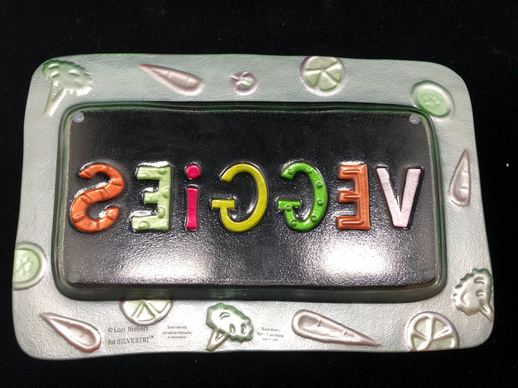 "VEGGIE" BLOWN GLASS PLATTER.