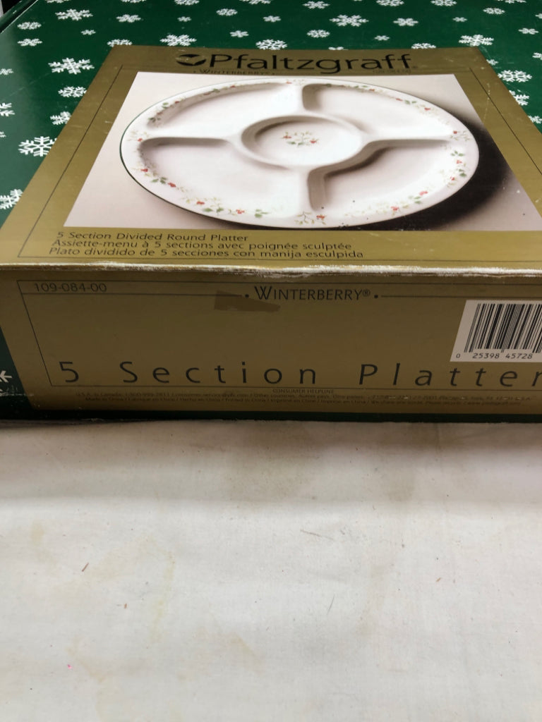PFALTZGRAFF 5 SECTION WINTERBERRY PLATTER.