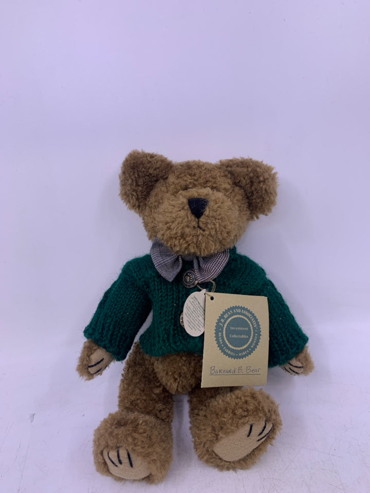 LIGHT BROWN BEAR W/ GREEN SWEATER.