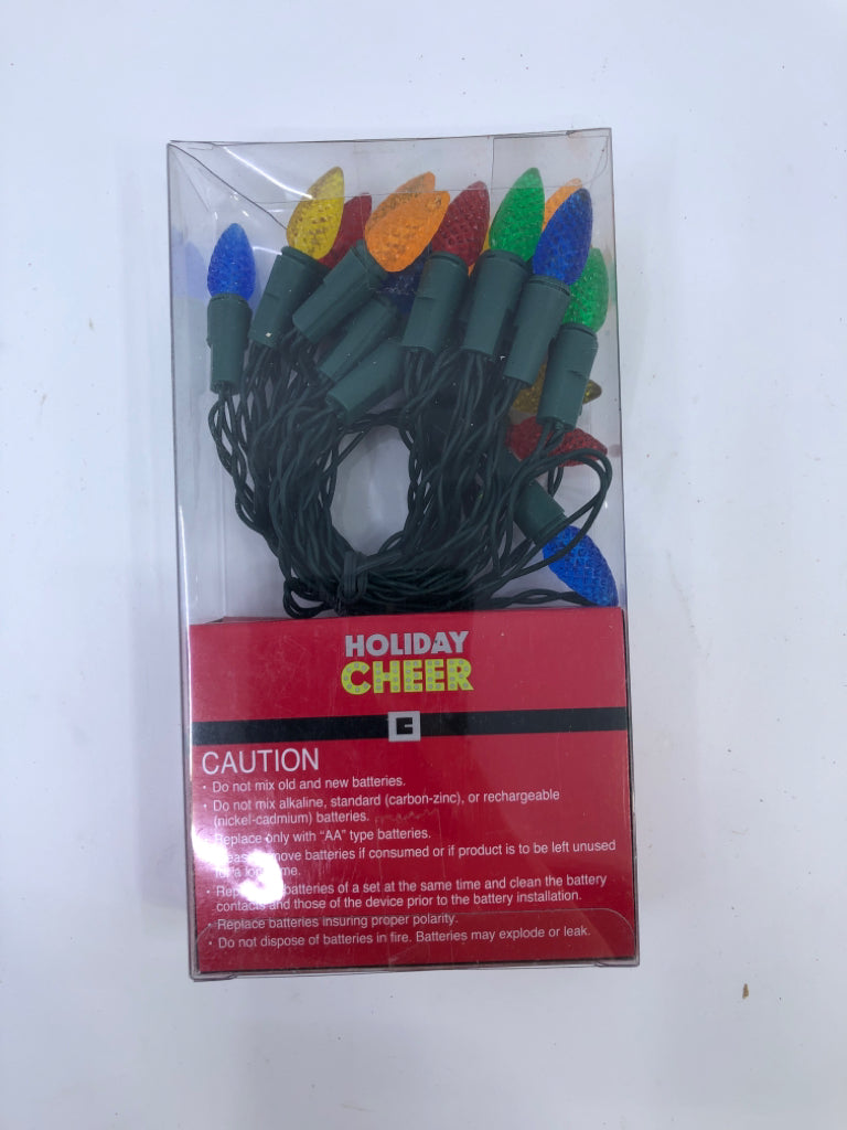 NIB HOLIDAY CHEER BATTERY OPERATED LIGHT SET.