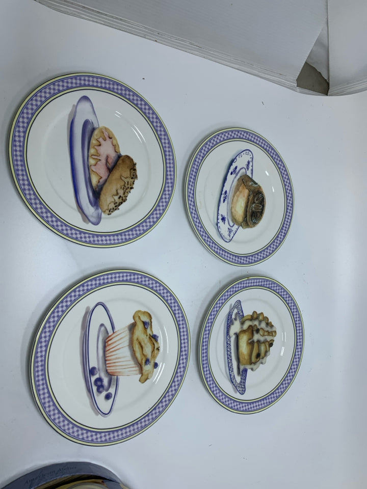 IN BOX 4 ASSORTED PASTRY PRINTED PLATES.