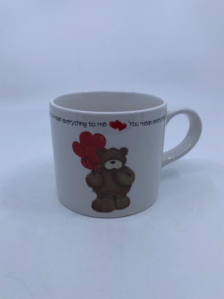 YOU MEAN EVERYTHING VALENTINES BEAR MUG.