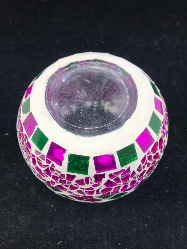 MOSAIC PURPLE/GREEN SOLAR LIGHT.