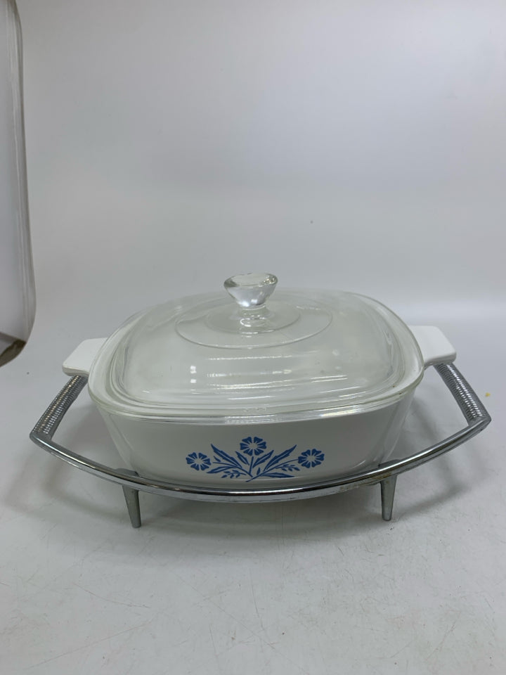 BLUE CORNFLOWER 2/ LID & METAL STAND.