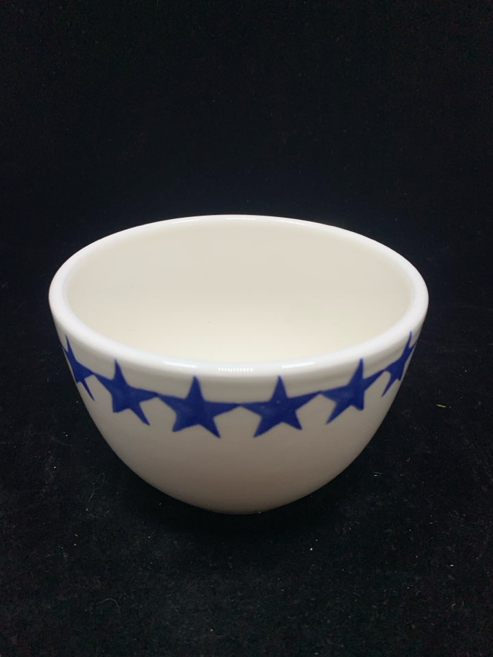 BLUE STAR RIM CERAMIC BOWL.