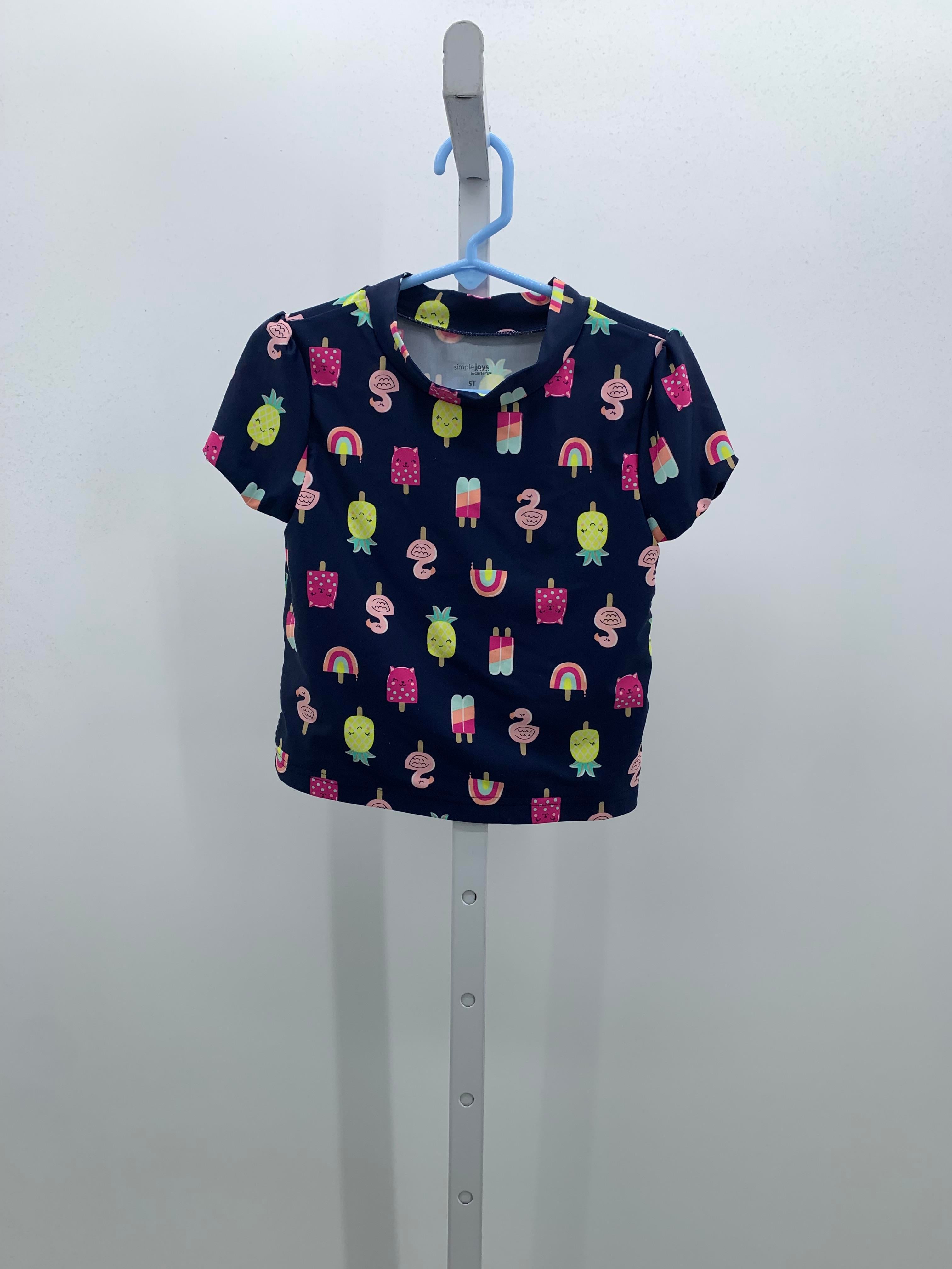 Simple Joys Size 5T Girls Swim Shirt