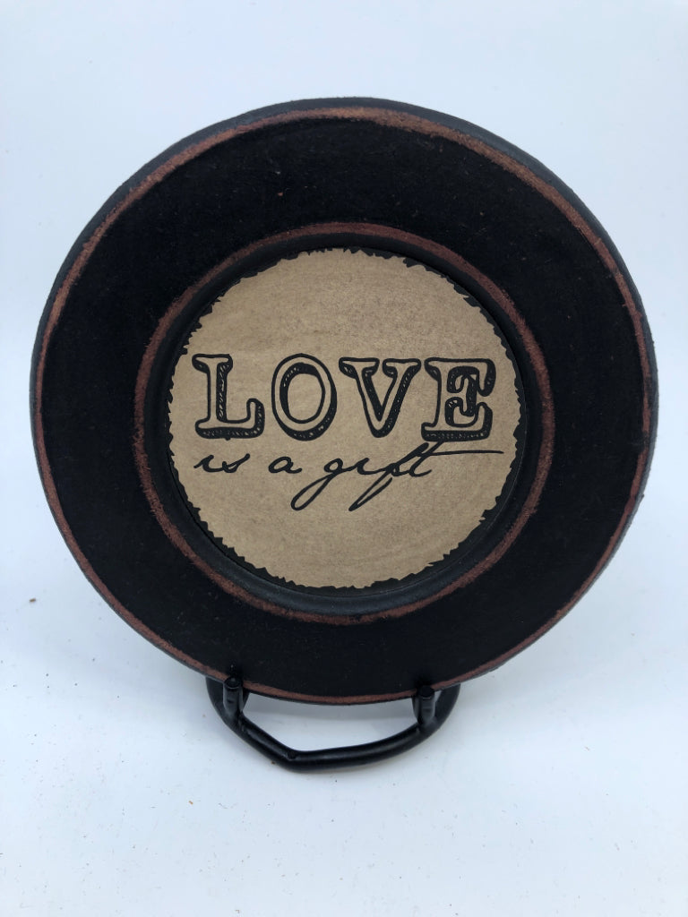 PRIMITIVE LOVE PLATE W BLACK STAND.