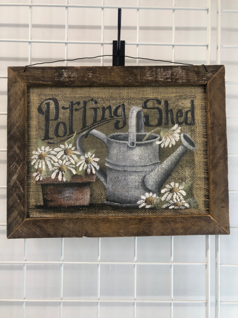 FRAMED POTTING SHED PRINT.