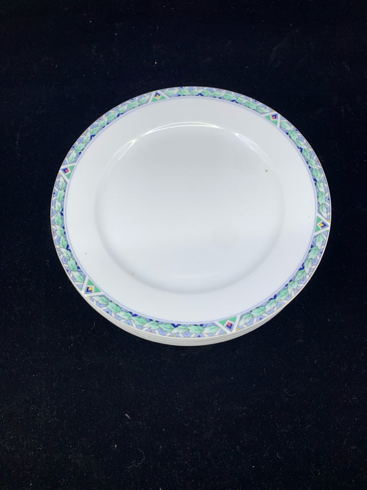 6 ARZBERG GERMANY BLUE LEAF PATTERN LEAF PLATES.