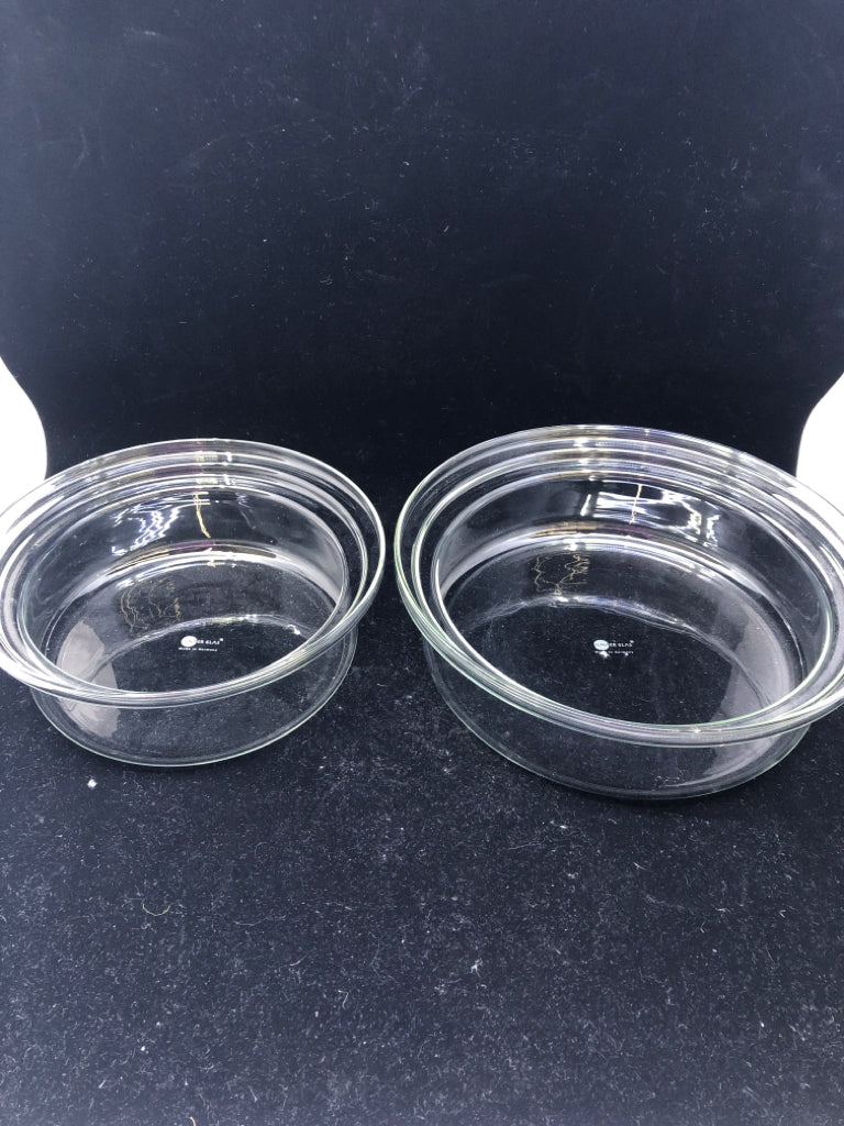 2 GLASS DELICATE NESTING BOWLS- JENAER GLASS.
