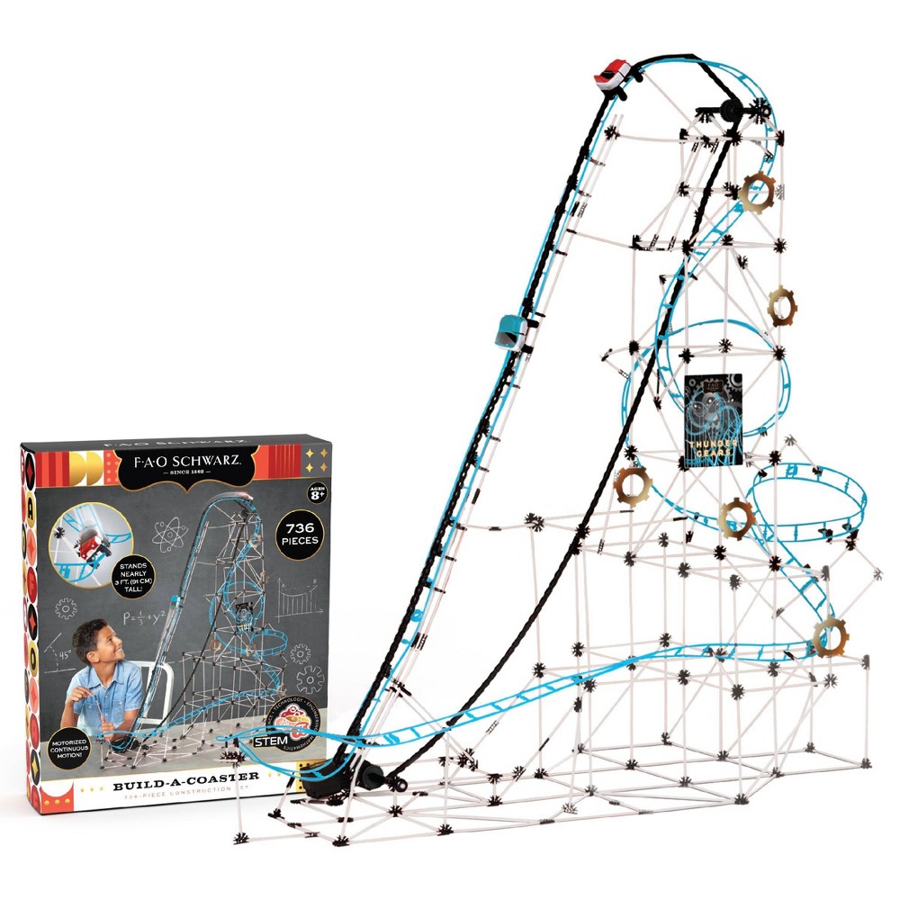FAO Schwarz Roller Coaster Build Set-736 Piece -