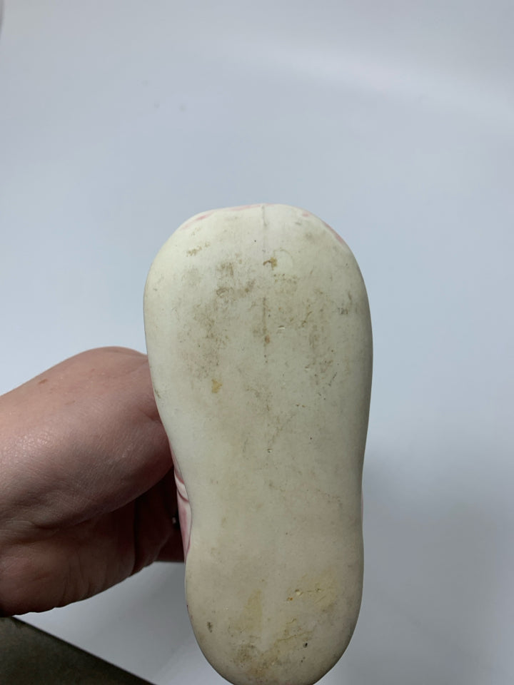 VTG POTTERY BABY SHOE W/ LONG LACES.
