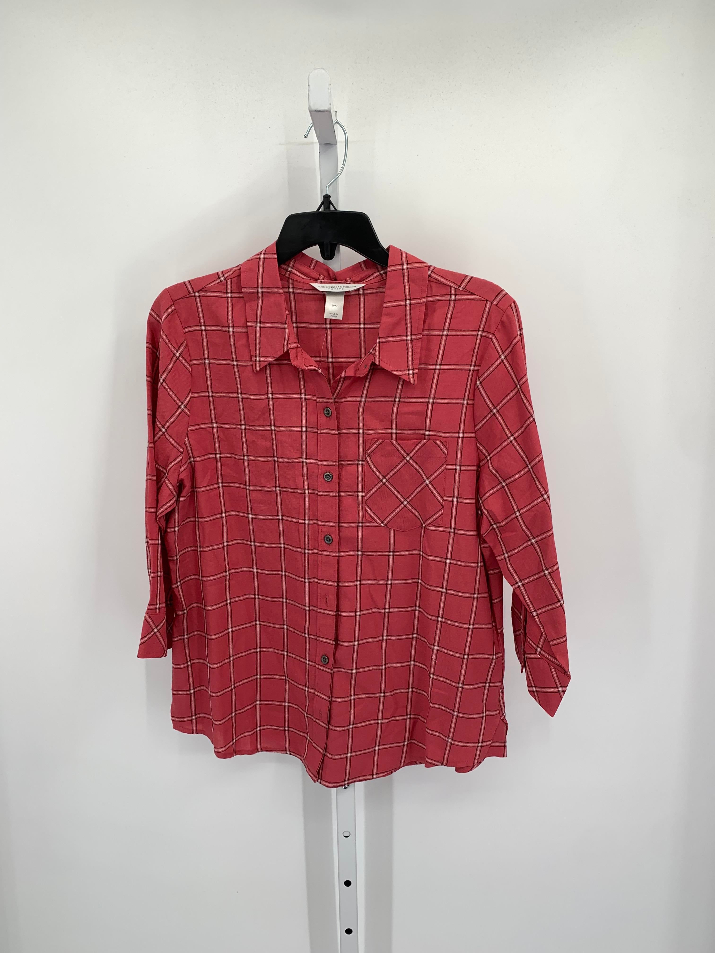 Christopher & Banks Size Medium Petite Petite 3/4 Sleeve Shirt