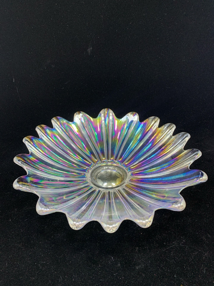 IRIDESCENT SCALLOP EDGE BOWL.