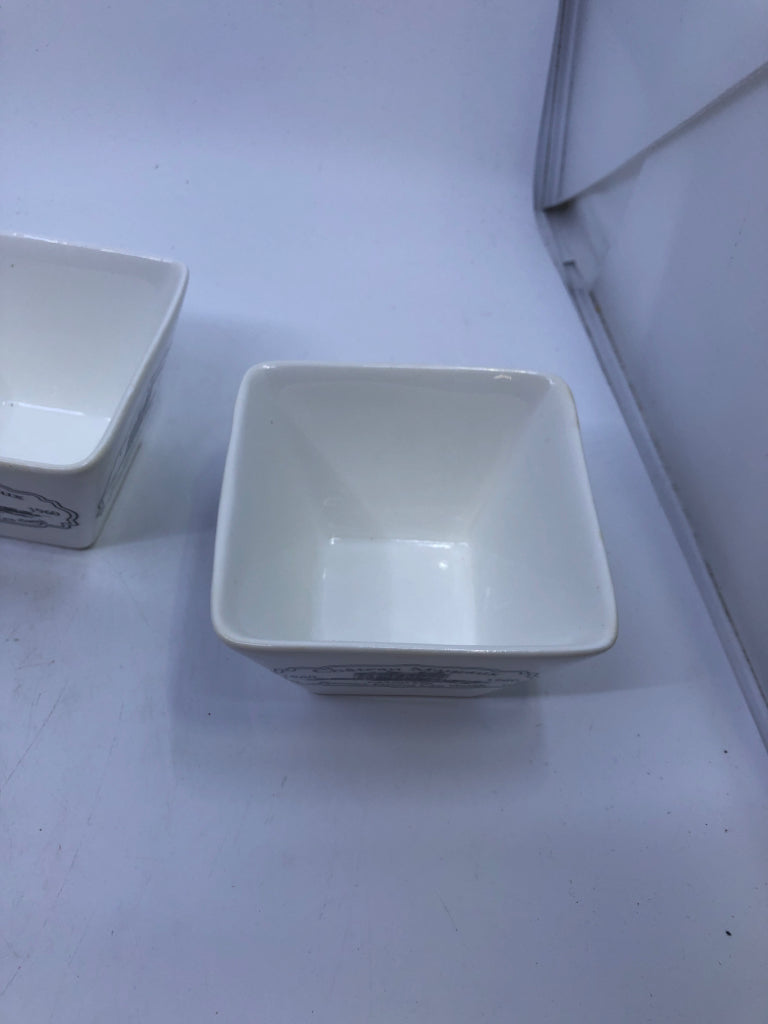 4 SMALL SQUARE CHATEAU BOWLS.