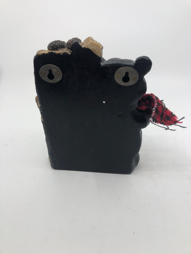 RESIN BEAR THERMOMETER WALL HANGING.