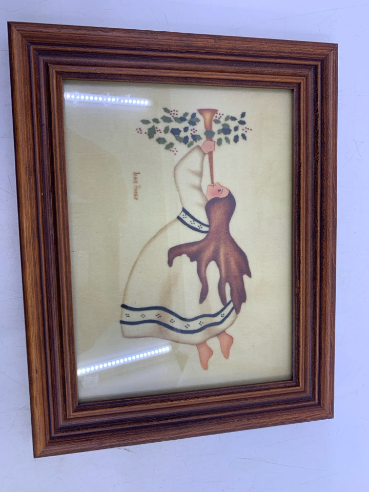 ANGEL W/ HORN IN HAND FLYING WALL ART.