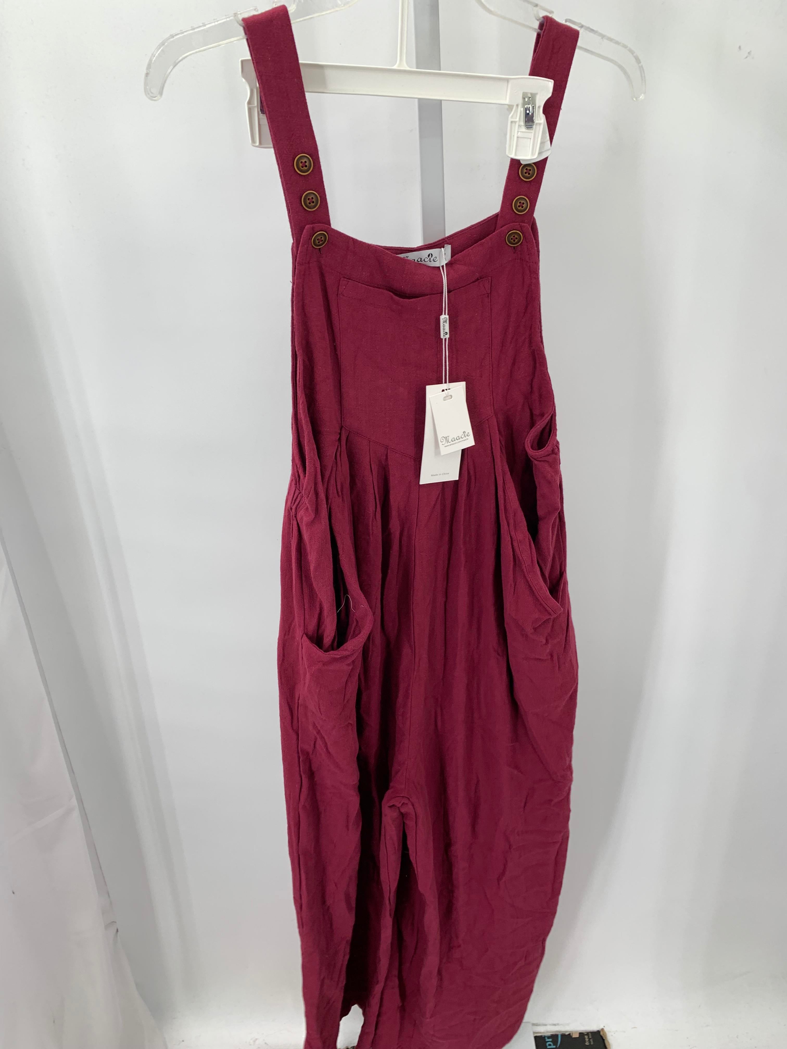 Burgandy Size Small Maternity Overalls